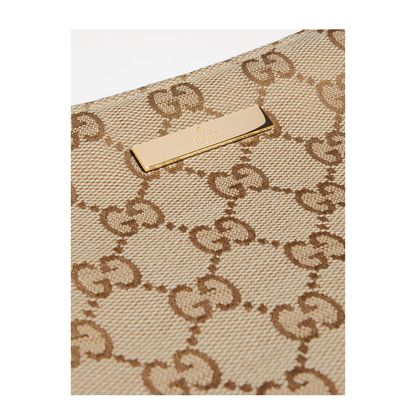 Lunetta Small Canvas Shoulder Bag - Sand and Dark Brown