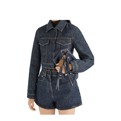 Messenger Bag Leather Deep Blue