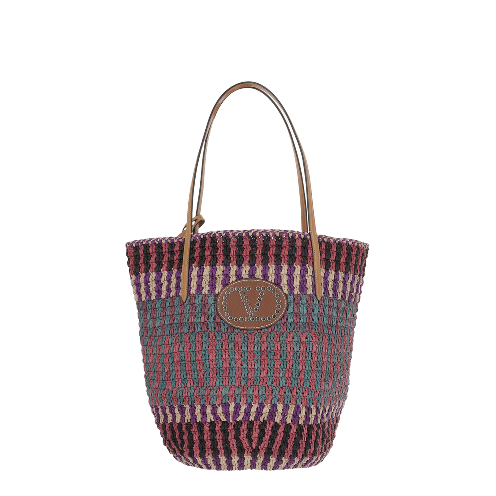 Vlogo Signature Shopping Bag in Raffia