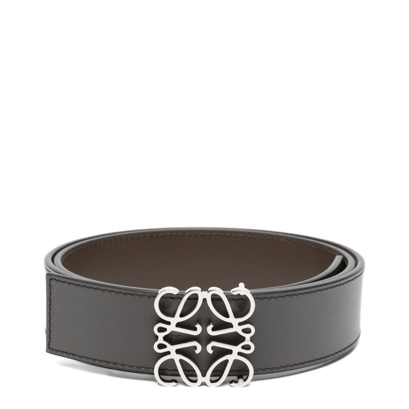Reversible Anagram Belt in Smooth Calfskin Grey