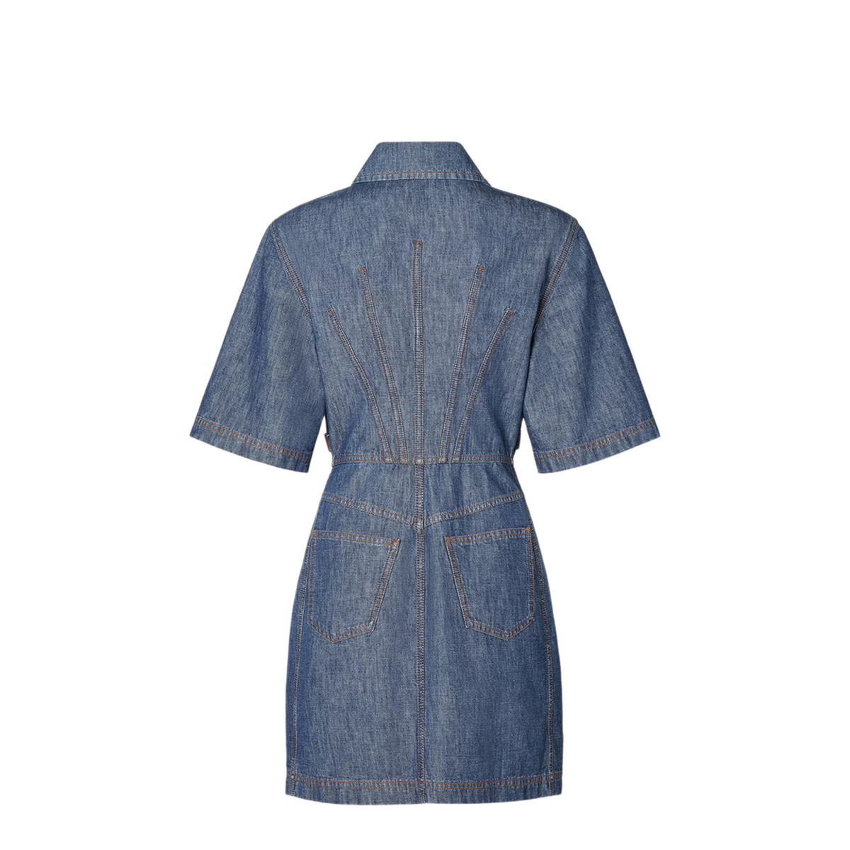 Navy Blue Chambray Dress