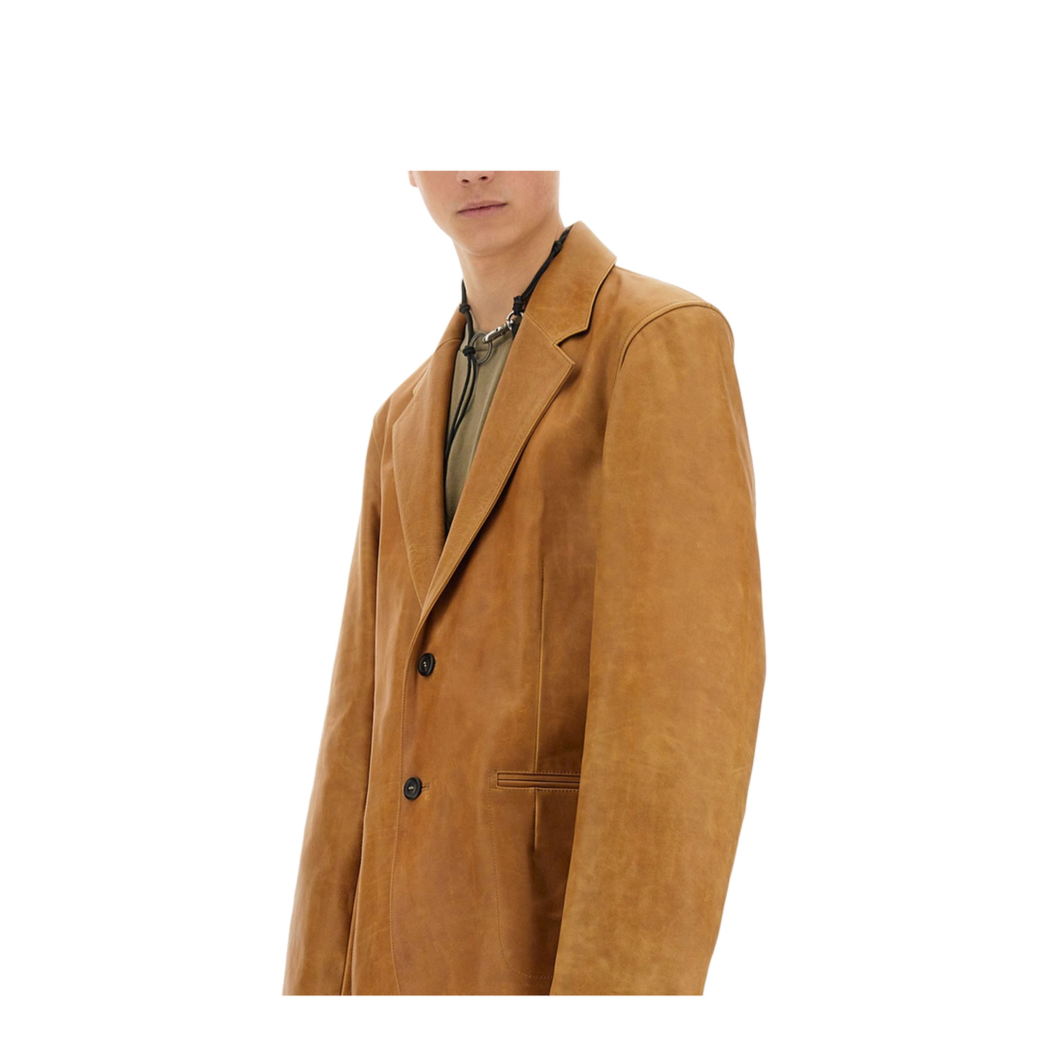 Leather Opening Blazer