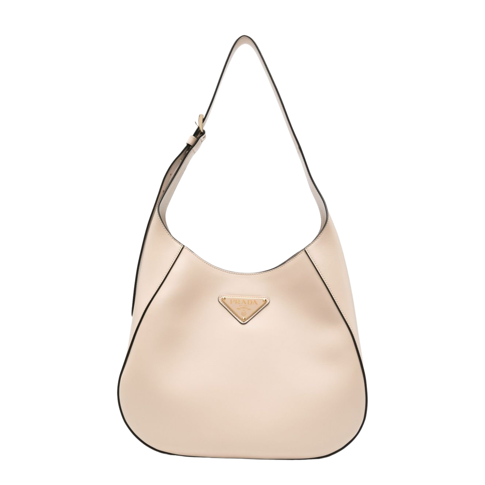 Triangle-Logo Leather Shoulder Bag