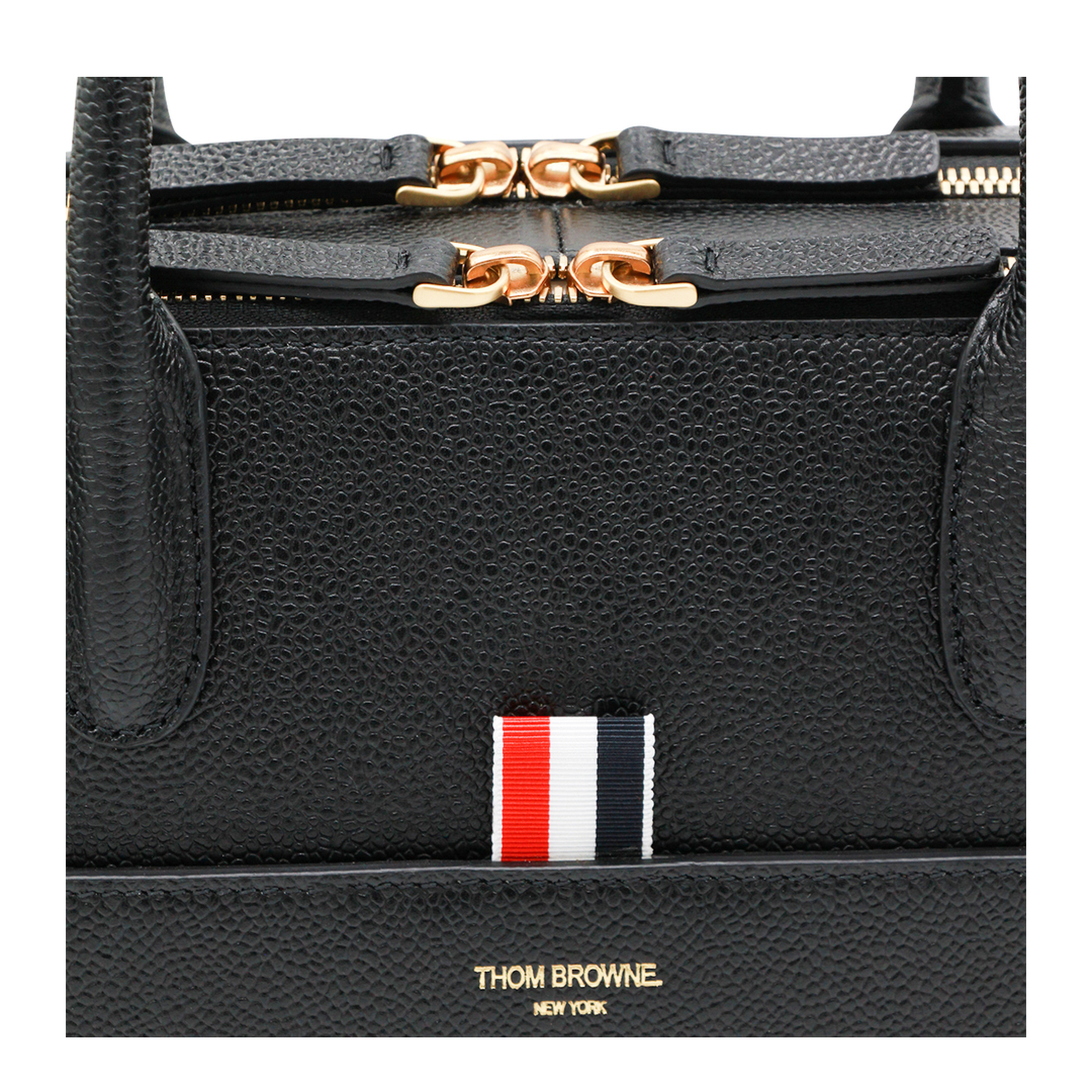 Black Double Brass Zipper Bag