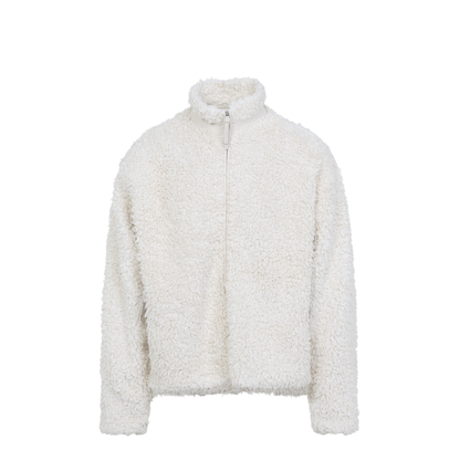 Zip Up Ivory Cotton Jacket
