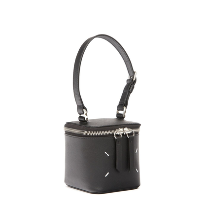 Black Leather Mini Box Bag