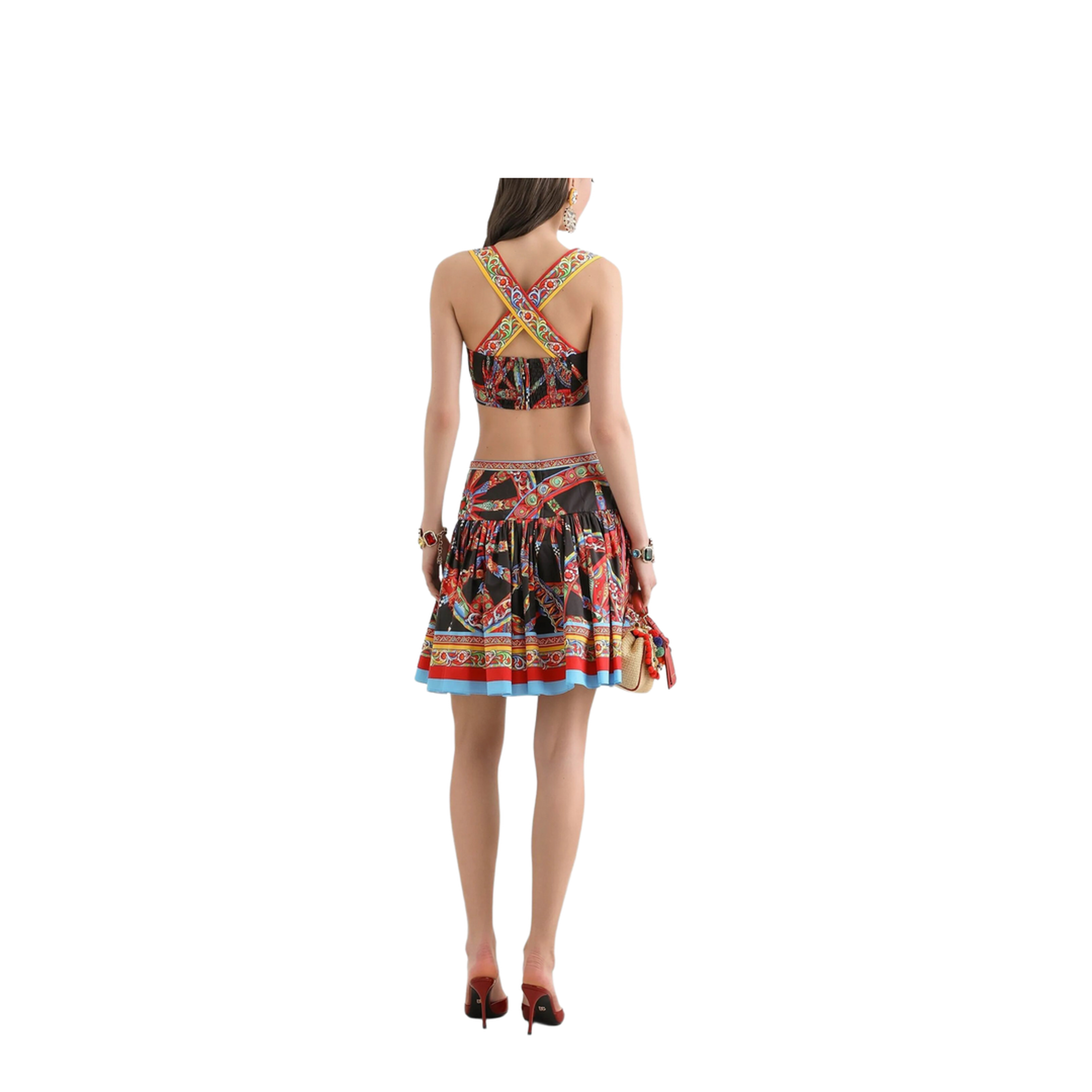 MAYFEYR - Dolce & Gabbana - Mini Skirt In Poplin Carretto Print - F4CFATGDDTF