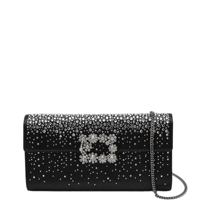 MAYFEYR - Roger Vivier - Efflorescence Satin Clutch Bag Black - RBWAMFDY200RS0B999