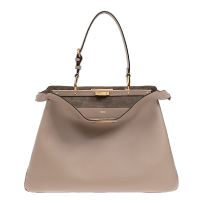 Peekaboo Large Leather Top Handle Bags - Beige