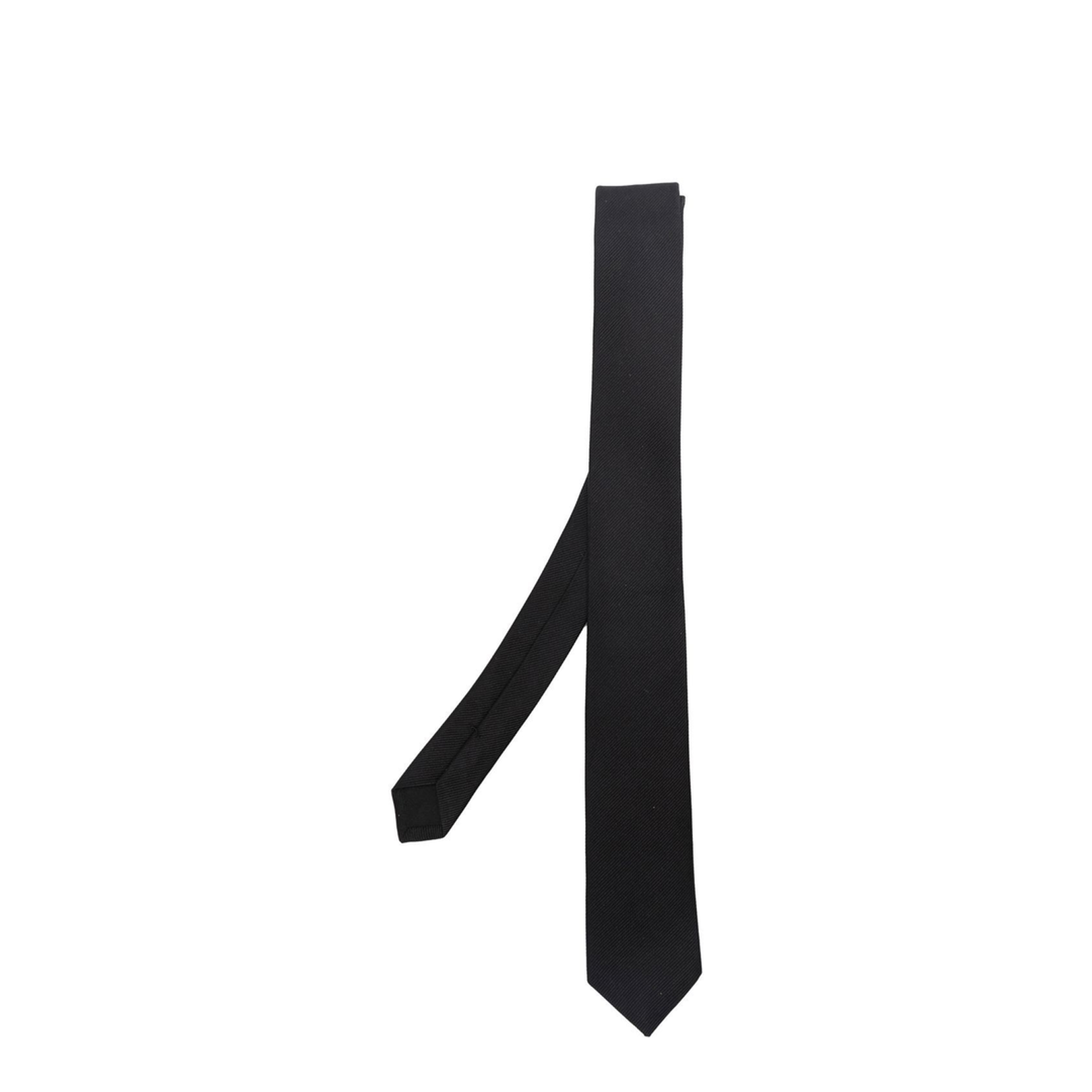 Evening Skinny Tie in Black Silk Grosgrain