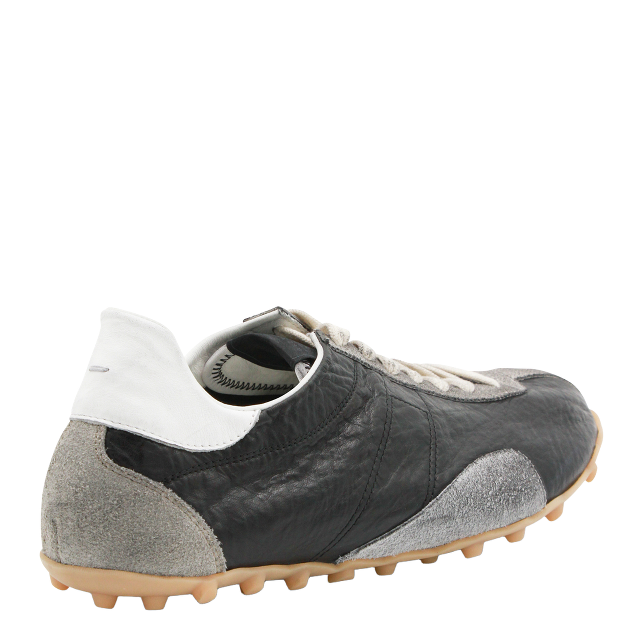 Sprinters Sneakers In Black Leather And Vintage Suede