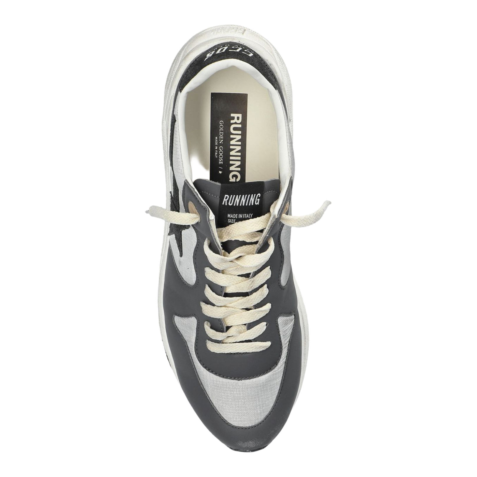 Running Sole in Gray Nylon and Black Nappa Leather
