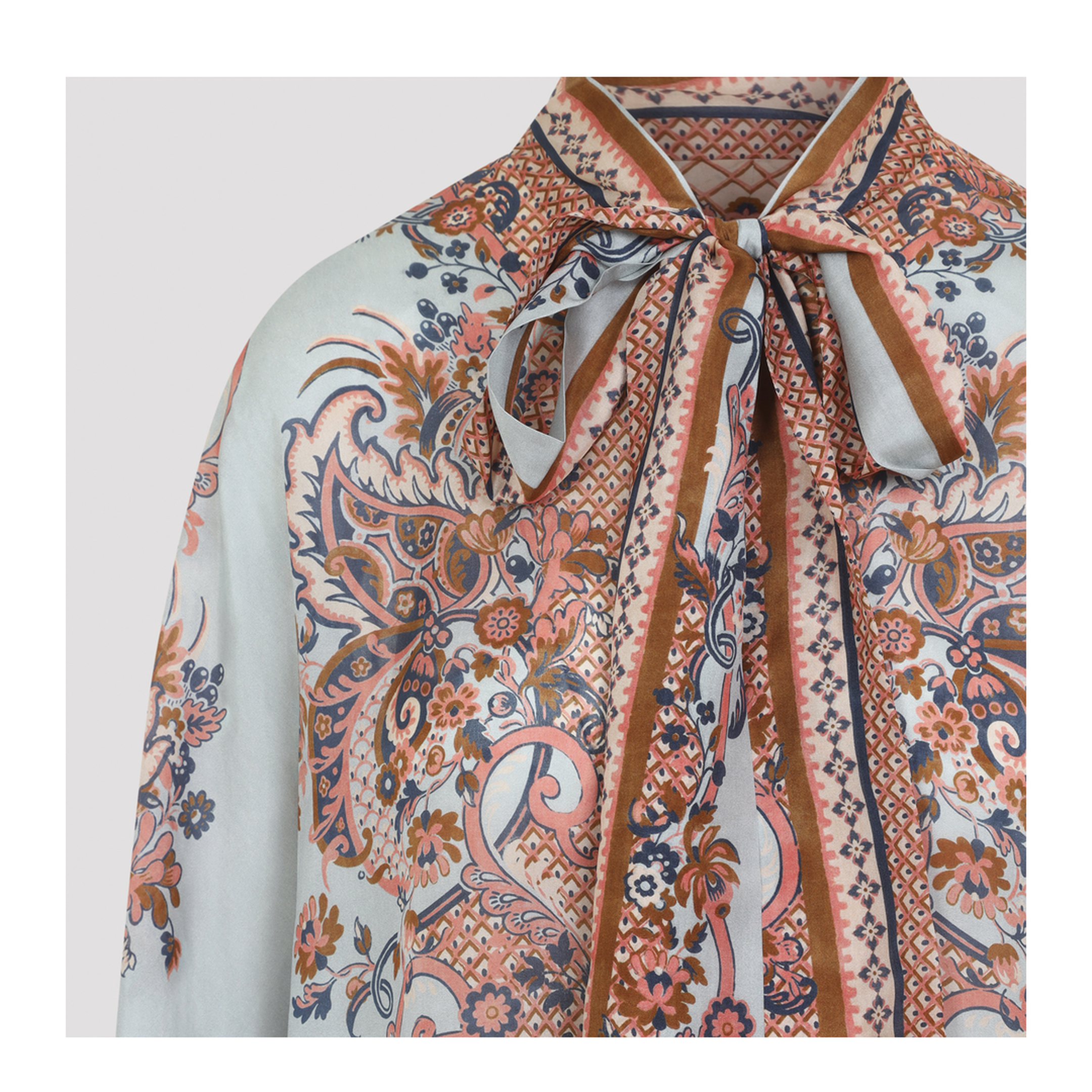 MAYFEYR - Zimmermann - Aster Tie Neck Blouse - 4461TSS261BLUE