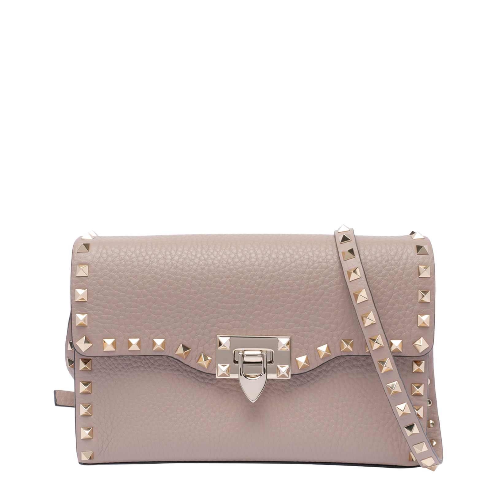 Small Rockstud Grainy Calfskin Crossbody Bag