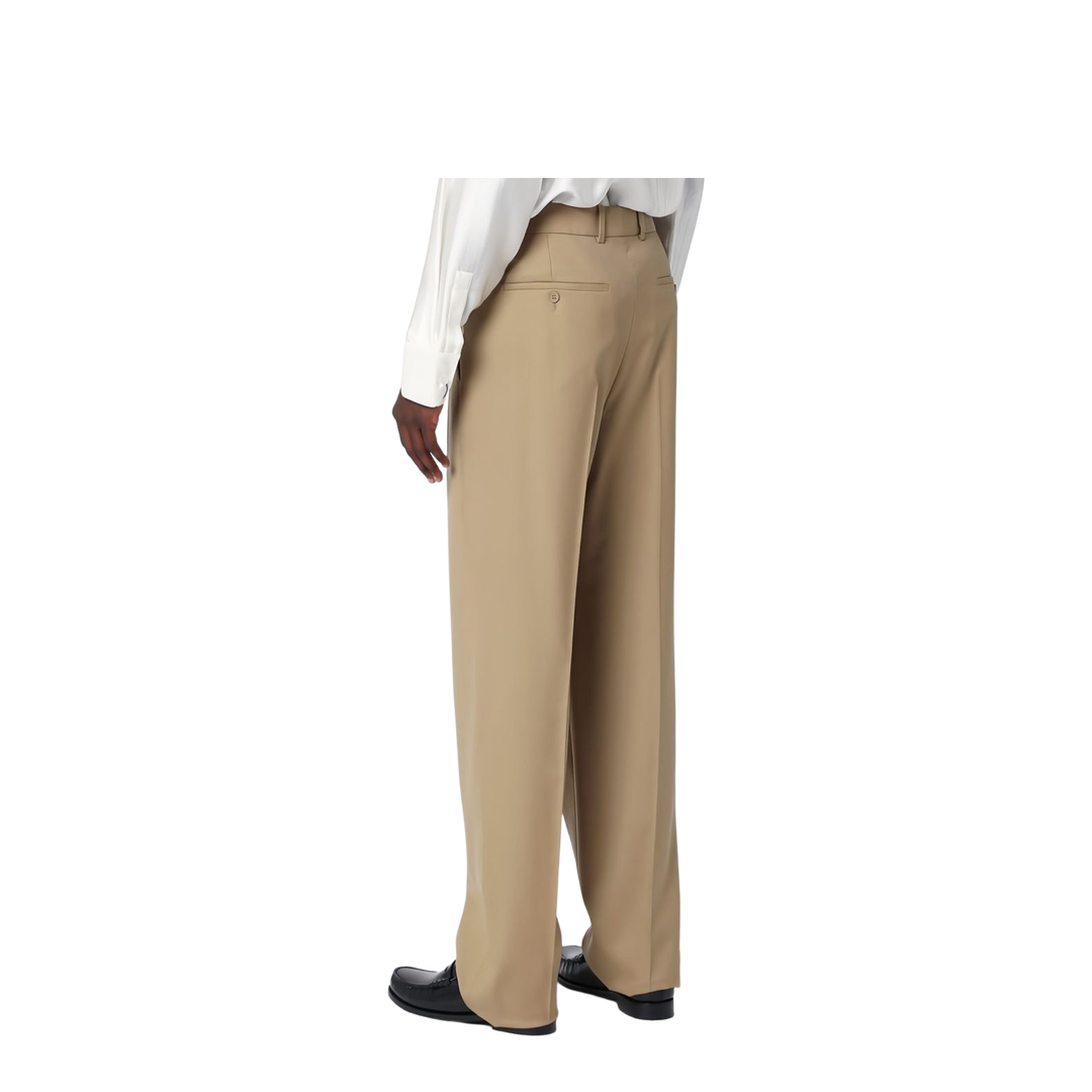 High-Waisted Pants in Wool Gabardine