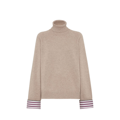 Light Brown Cashmere Turtle-neck