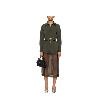 Cassandre Green Linen and Cotton Shirt