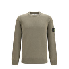 Crewneck Sweater With Logo Patch On Sleeve