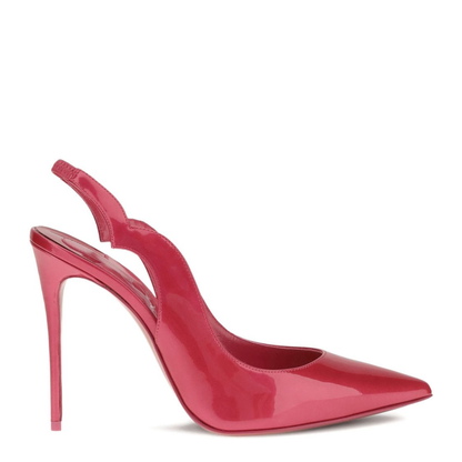 Pink Patent Leather Slingback Strap Stiletto Heel