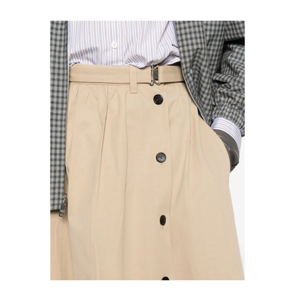 MAYFEYR - Prada - Button-Detail Belted Cotton Midi Skirt - P127IHSOOO17ID