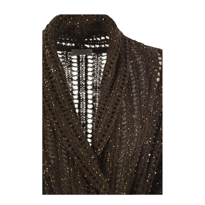 Dazzling Silk and Linen Perforated Rib Cardigan