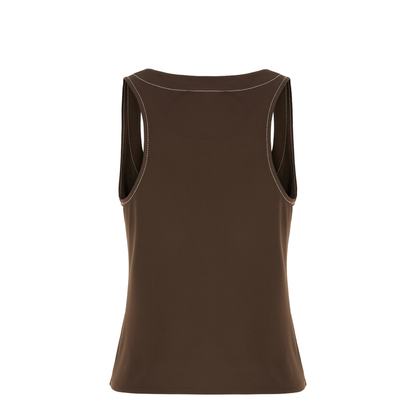 Brown Viscose Tank Top