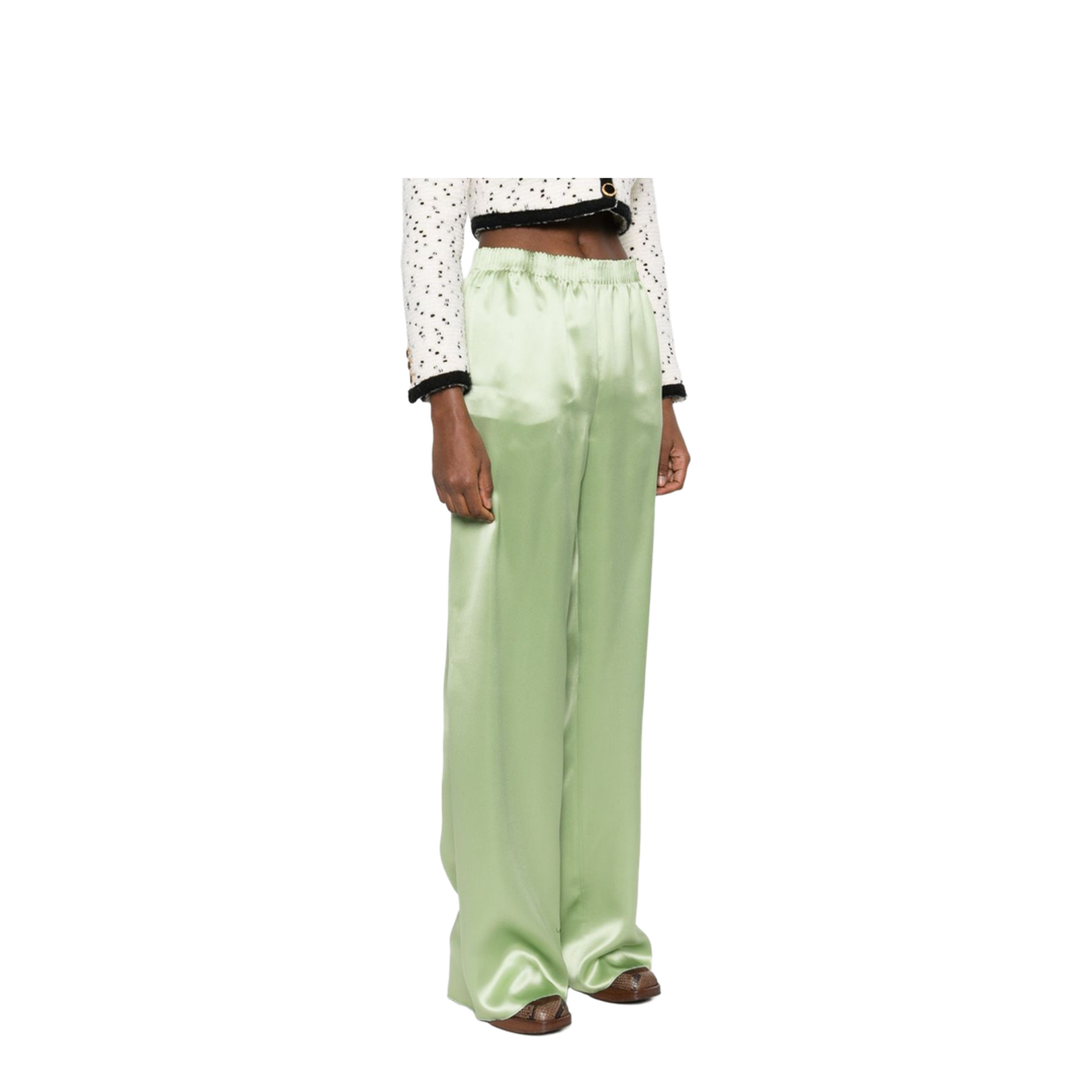 Silk Wide-Leg Trousers