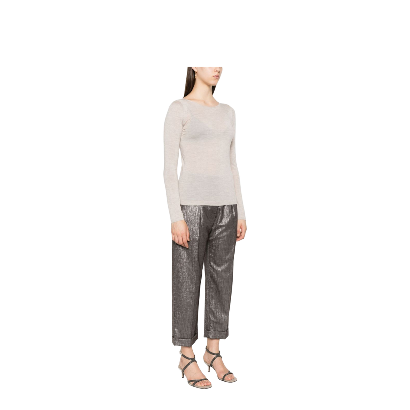 Cashmere-Silk Blend Sweater Beige