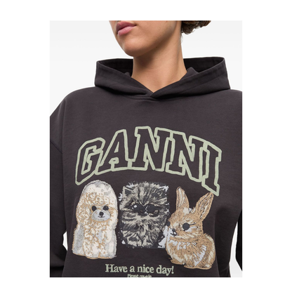 Isoli Oversize Animals Crop Hoodie