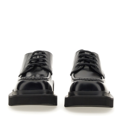 Square-Toe Leather Derby Shoes