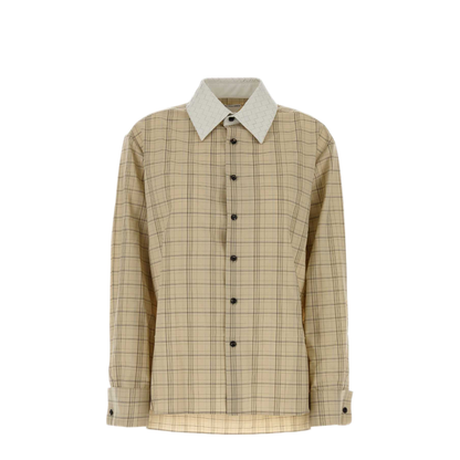 MAYFEYR - Bottega Veneta - Checked Embroidered Wool Shirt - A002QUV6NS02586