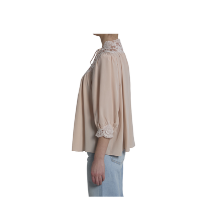 MAYFEYR - Chloè - Silk Blouse With Lace Details - CH26SHT380056H6