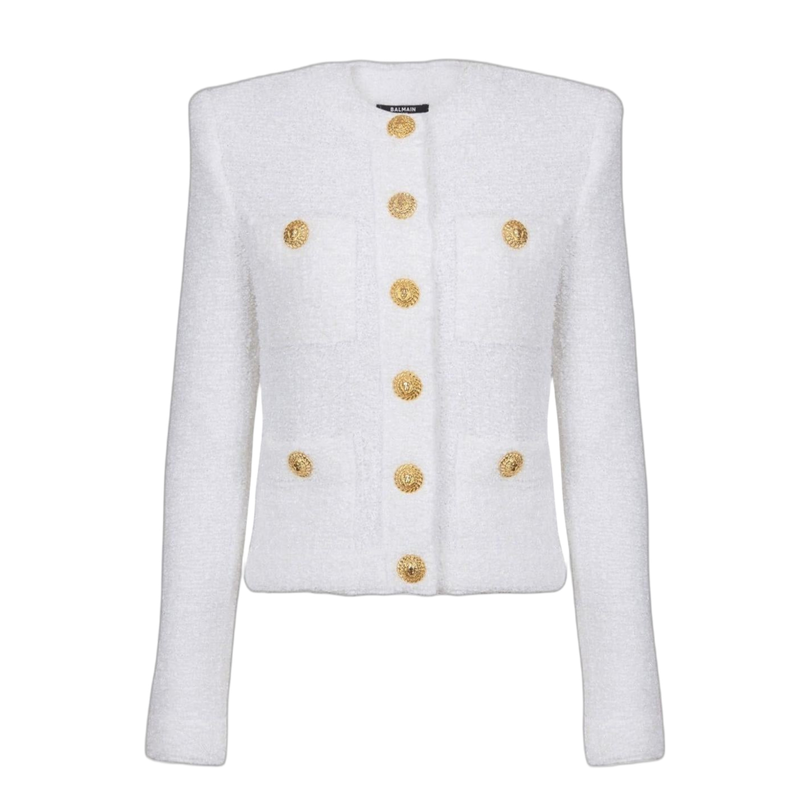Buttoned Tweed Short Jacket
