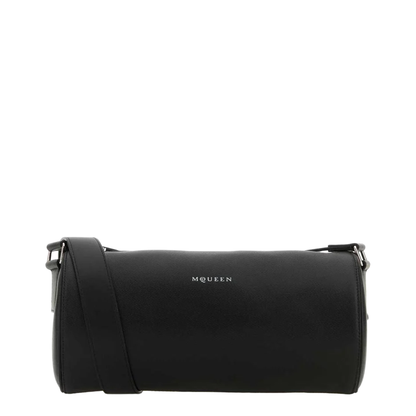 Black Leather McQueen Roller Crossbody Bag