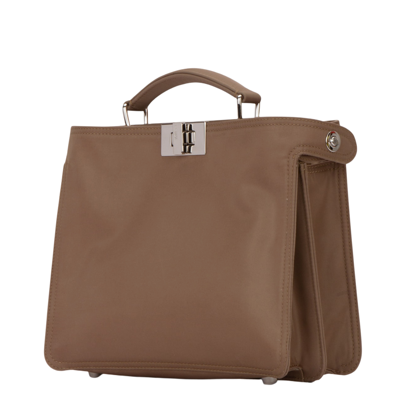Peekaboo ISeeU Small Leather Top Handle Bags - Tan