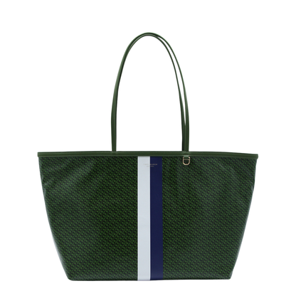 Racer Coated Canvas Tote - Green