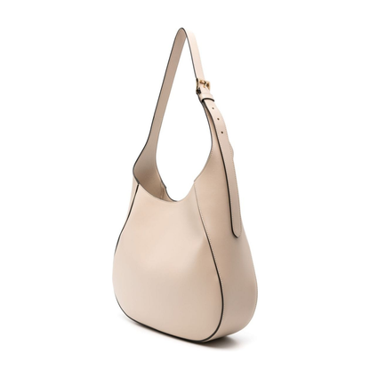 Triangle-Logo Leather Shoulder Bag