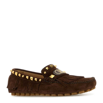 MAYFEYR - Valentino - Brown Split Leather Plaster Caster Loafers - 6W2S0LL2KADKG8