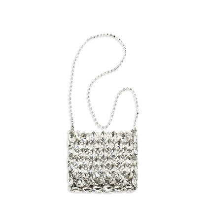 Mini Crystal Chainmail Bag - Silver