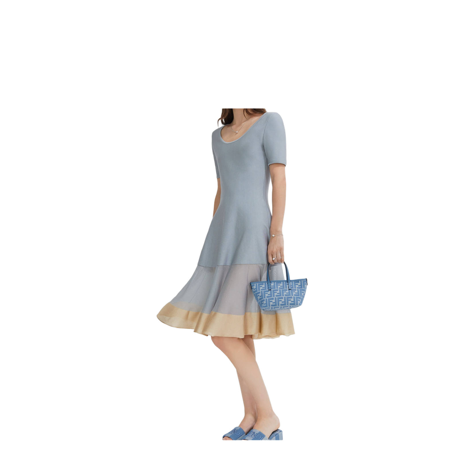 Roll Mini Canvas Top Handle Bags - Pastel Blue