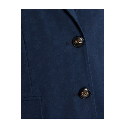 Stretch Cotton Jacquard Jacket - Blue