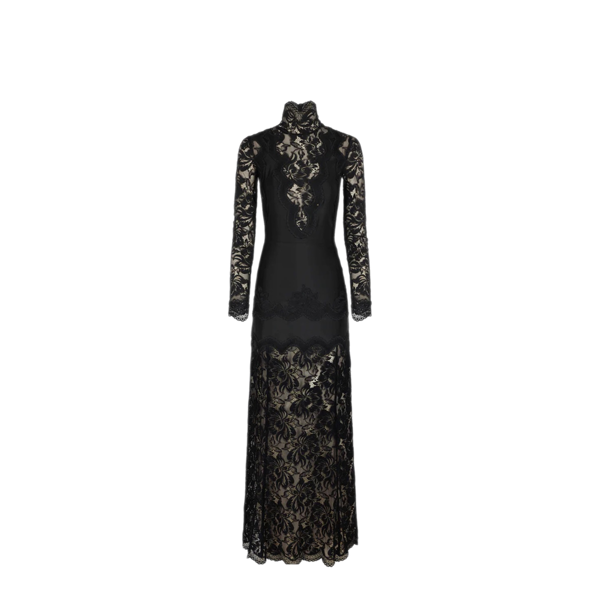 MAYFEYR - RABANNE - Long Lace And Jersey Dress - 25PJRO043PA0170P001