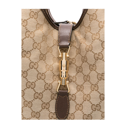 Mercato Medium GG Canvas Tote Bag - Sand & Dark Brown