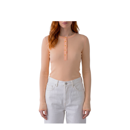 MAYFEYR - Chloè - Bleached Orange Ribbed Top - CH26AMP1956081G