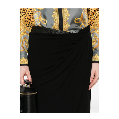 Stretch Viscose Midi Skirt