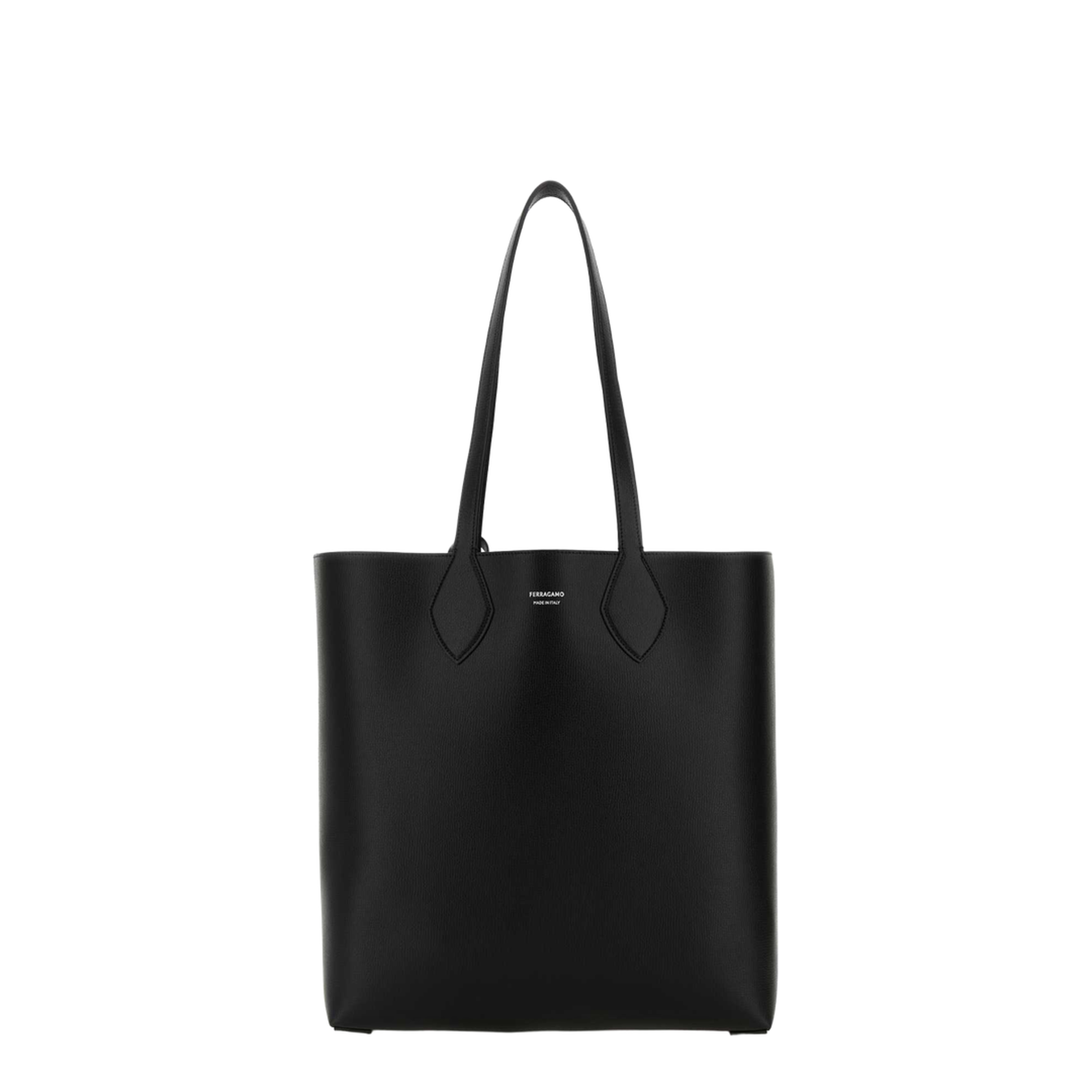 Black Leather Allover Shopping Bag