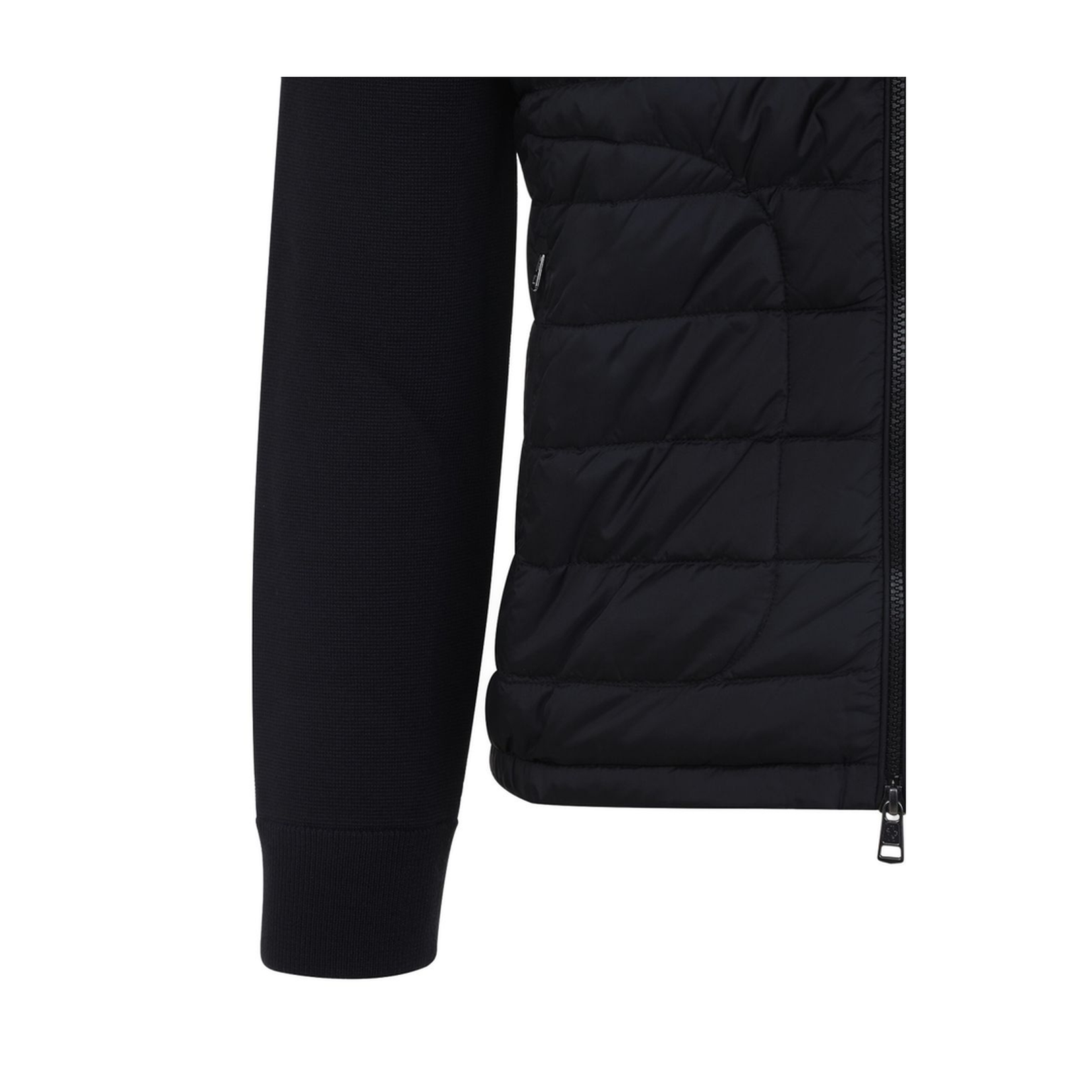 Black Padded Zip-Up Cardigan