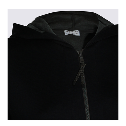 Cotton and Silk Interlock Hooded Topwear