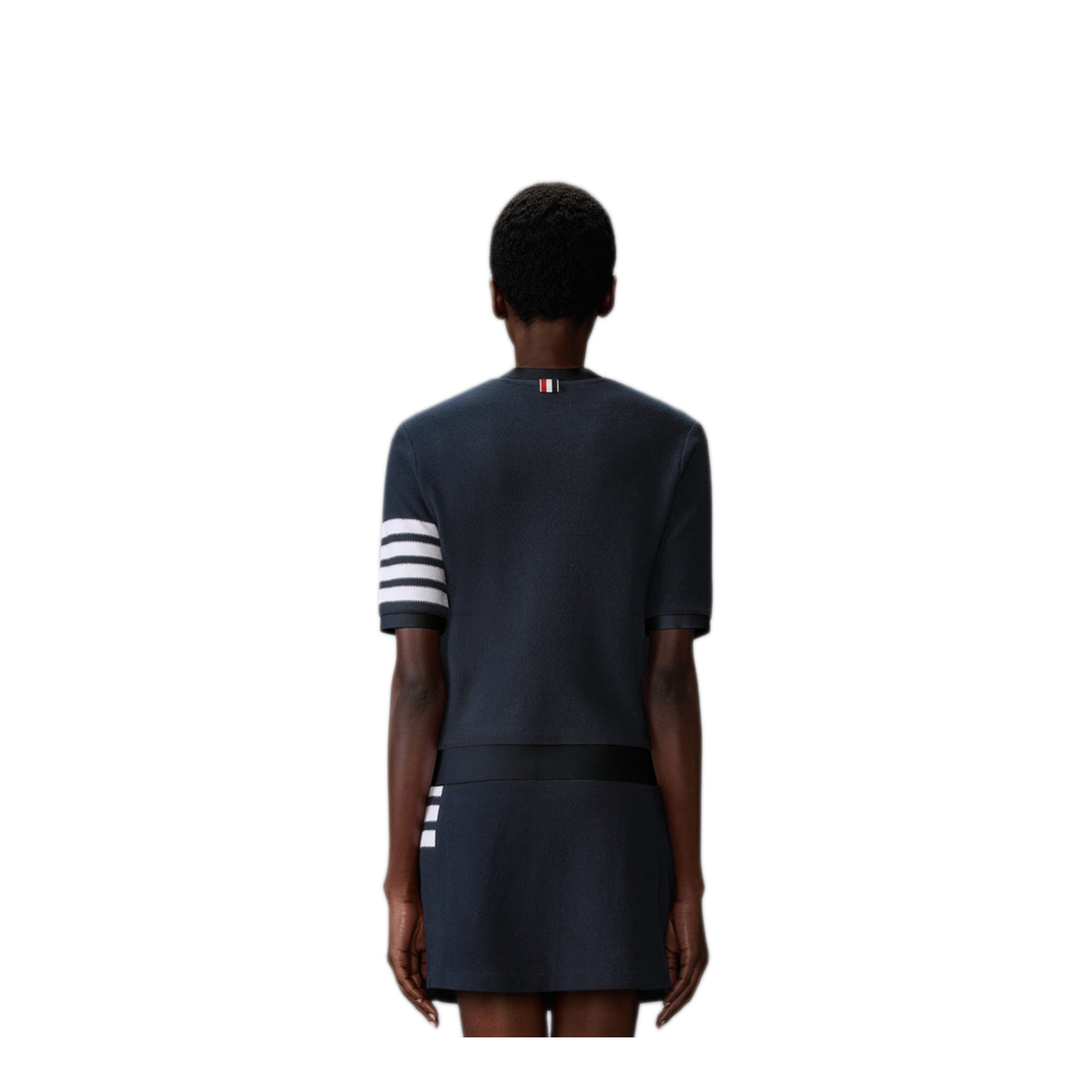 MAYFEYR - Thom Browne - Textured Cotton Piqué 4-Bar T-Shirt - FJS222AJ0248415