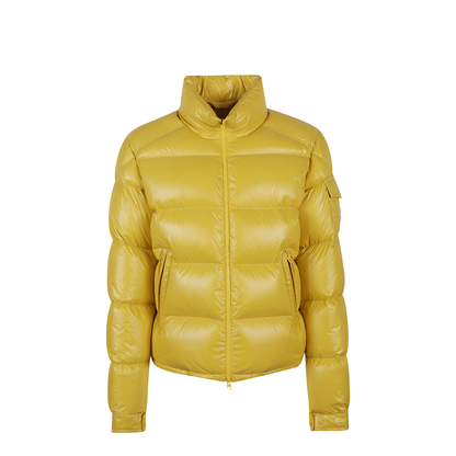 Yellow Levitha Hooded Short Down Jacket